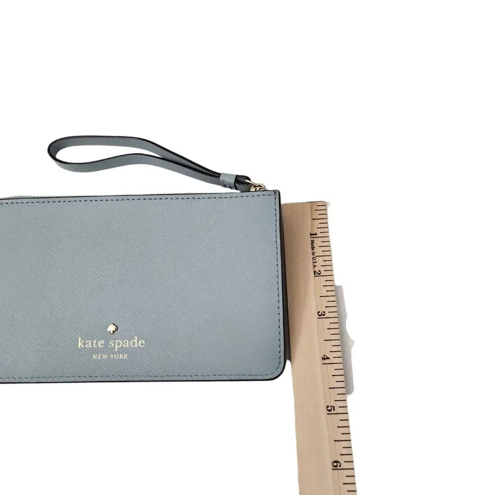 Kate Spade New York Wallet Karolina‎ Leather Wristlet Blue Clutch Cardholder